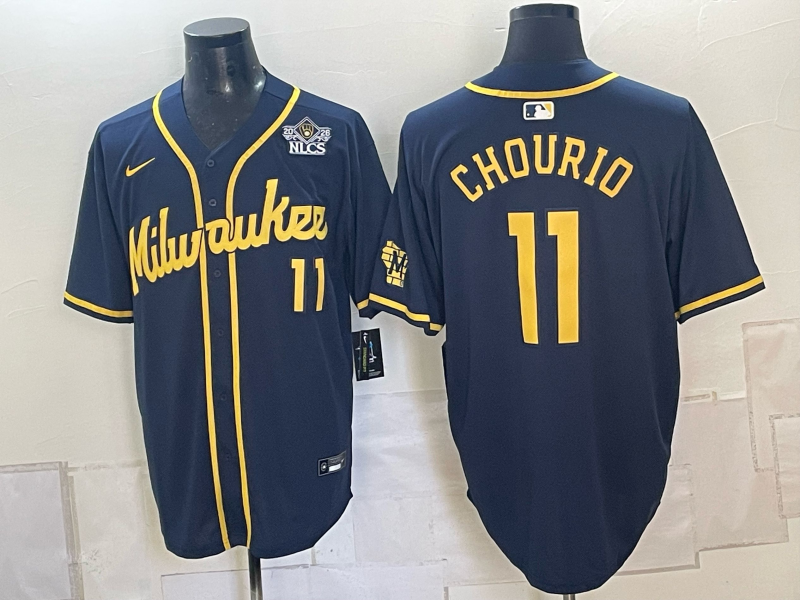 Men 2026 Milwaukee Brewers #11 Chourio blue Game Nike MLB Jersey 1015003